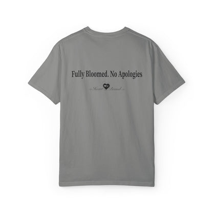 Bloomed No Apologies T-Shirt — Abstract Purple Floral Graphic Tee