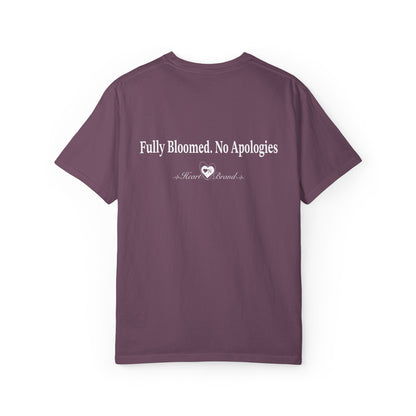 Bloomed No Apologies T-Shirt — Abstract Purple Floral Graphic Tee